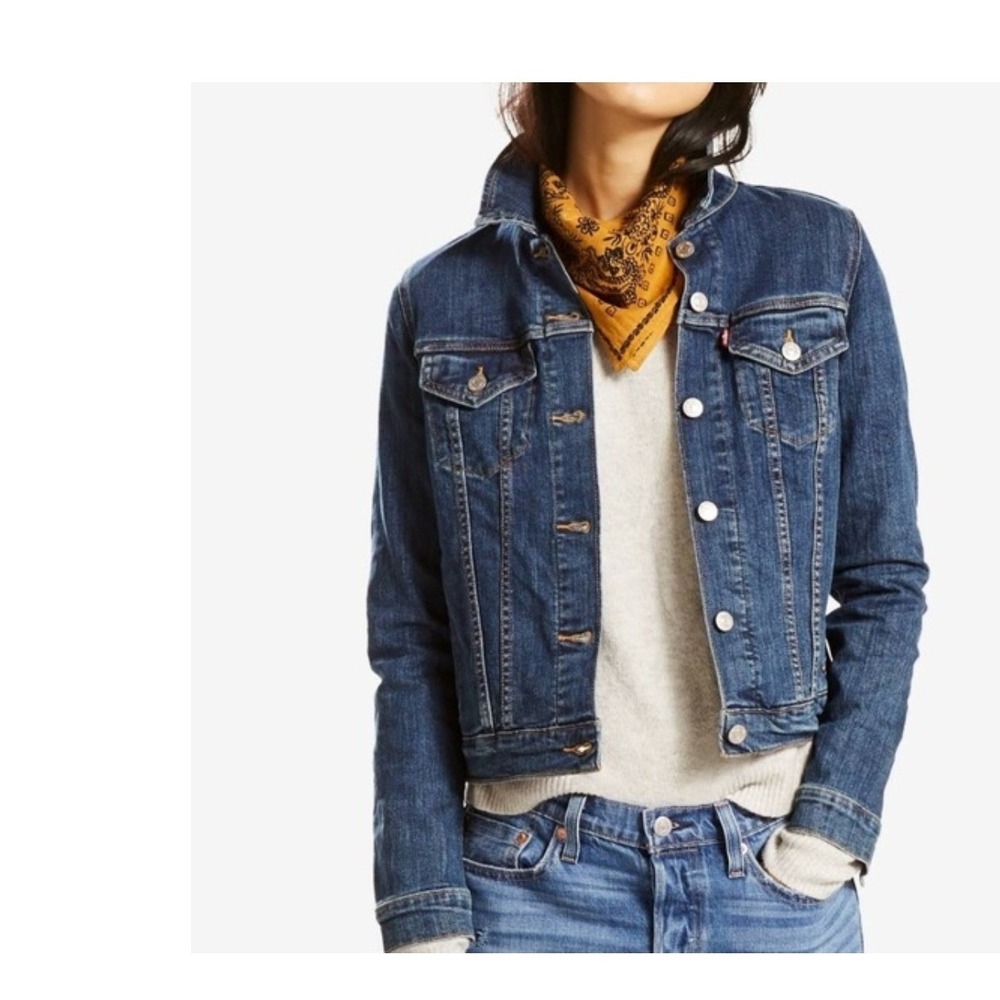 Levis Womens Denim Trucker Jacket Medium Wash Blue XL 06990-110 retro California